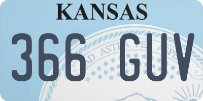 KS license plate 366GUV