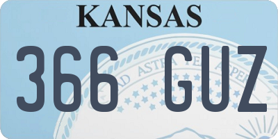 KS license plate 366GUZ