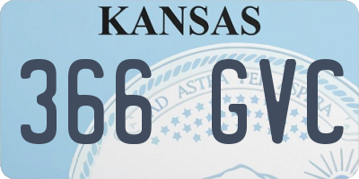KS license plate 366GVC