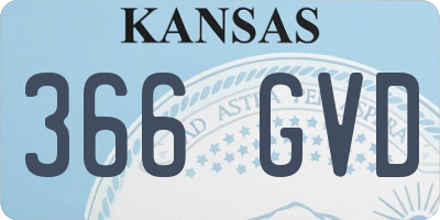 KS license plate 366GVD