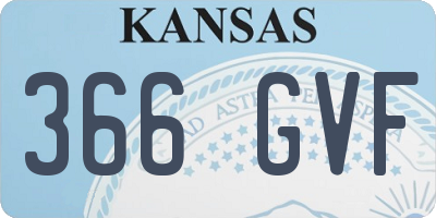 KS license plate 366GVF