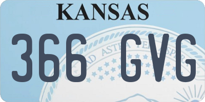 KS license plate 366GVG