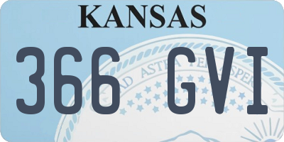 KS license plate 366GVI