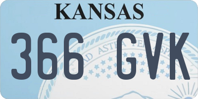 KS license plate 366GVK
