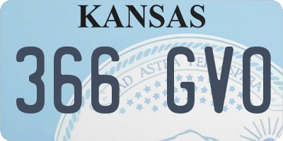 KS license plate 366GVO