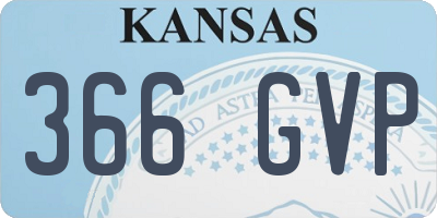 KS license plate 366GVP
