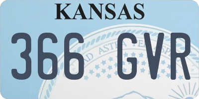 KS license plate 366GVR