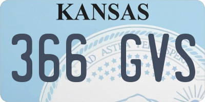 KS license plate 366GVS