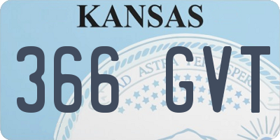 KS license plate 366GVT
