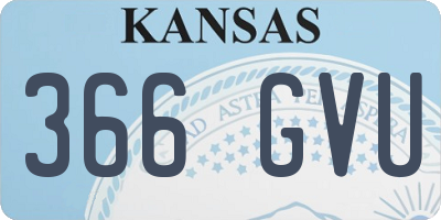 KS license plate 366GVU