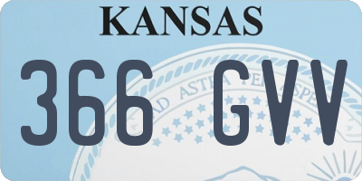 KS license plate 366GVV