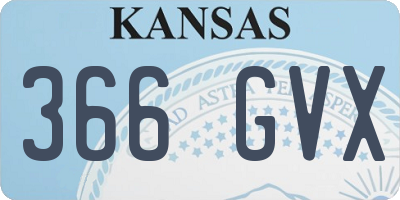 KS license plate 366GVX