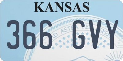 KS license plate 366GVY