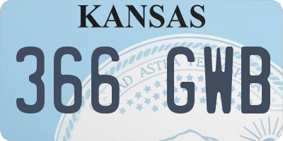 KS license plate 366GWB