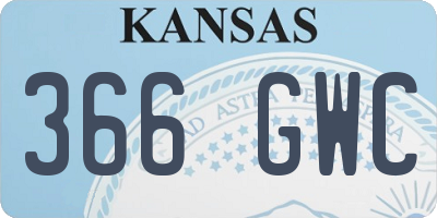 KS license plate 366GWC