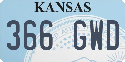 KS license plate 366GWD