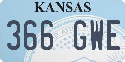 KS license plate 366GWE