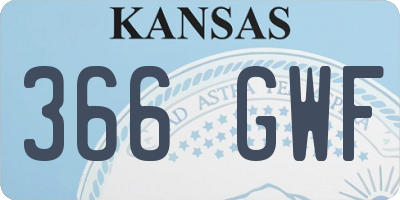 KS license plate 366GWF