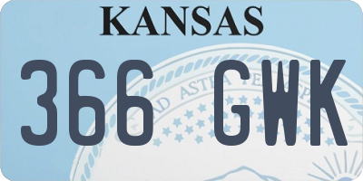 KS license plate 366GWK