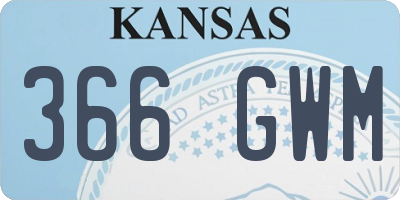 KS license plate 366GWM