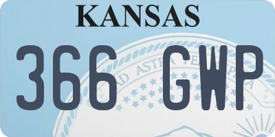 KS license plate 366GWP