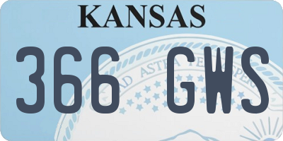 KS license plate 366GWS
