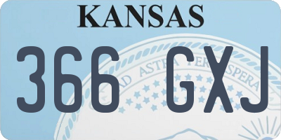KS license plate 366GXJ