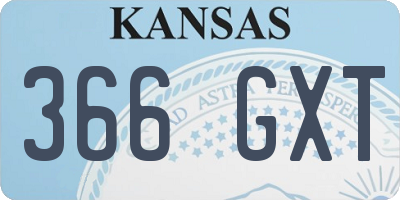 KS license plate 366GXT