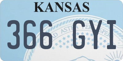 KS license plate 366GYI