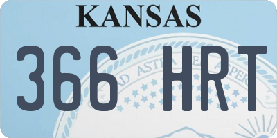 KS license plate 366HRT
