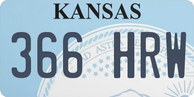 KS license plate 366HRW