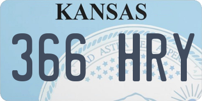 KS license plate 366HRY