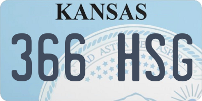 KS license plate 366HSG