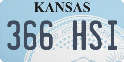 KS license plate 366HSI