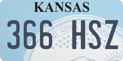 KS license plate 366HSZ