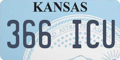 KS license plate 366ICU