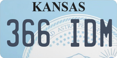 KS license plate 366IDM
