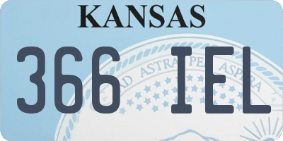 KS license plate 366IEL