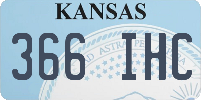 KS license plate 366IHC
