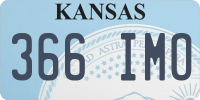 KS license plate 366IMO