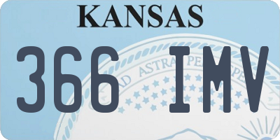 KS license plate 366IMV