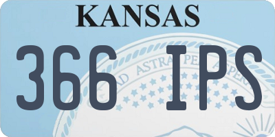 KS license plate 366IPS