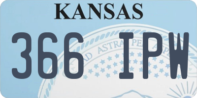 KS license plate 366IPW