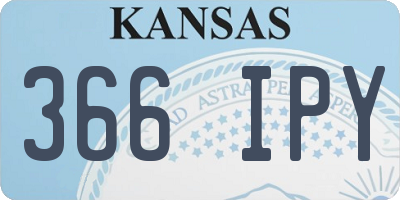 KS license plate 366IPY