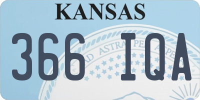 KS license plate 366IQA