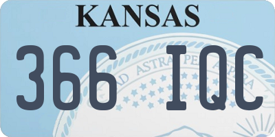KS license plate 366IQC