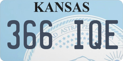 KS license plate 366IQE