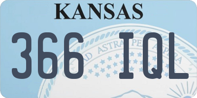 KS license plate 366IQL