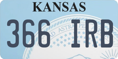KS license plate 366IRB
