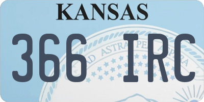 KS license plate 366IRC